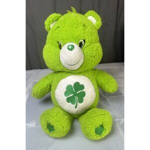 Care Bears Green Good Luck Four Leaf Clover Bear Plush 2014 Irish Plush 14"